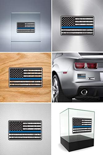 Adesivos de vinil Decalque Police Blue Line American Flag Stick/Decalk 5x3 para o comando 2 x 1,18 pol.