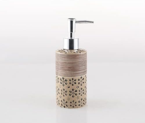Dispensador de sabão de cerâmica Huijie com bomba para cozinha de banheiro - 280 ml de garrafas de loção redonda de estilo japonês,