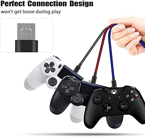 AOSOK PS4 Controller Caustor do carregador, carregador de 2pack trançado PS4 6ft - Micro USB extra longo Cordão de carregamento