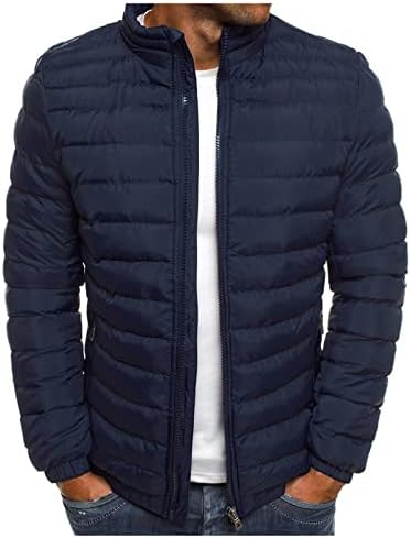 Casaco masculino, casacos de manga longa de tamanho grande, tendências de jackets ativos de zíper de pescoço alto de inverno