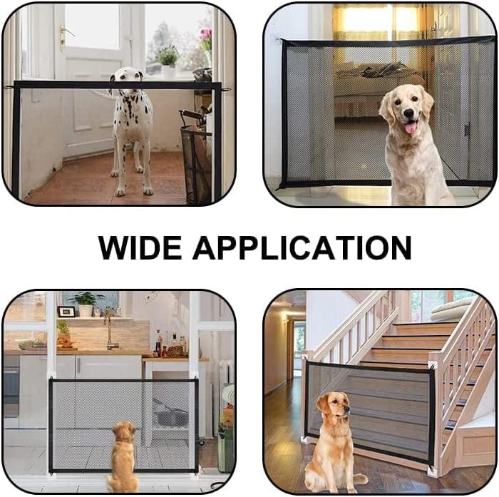 OHORTEB GATE MAGIC para cães com ganchos de 8pcs, portão de malha para escadas, portátil portátil portão de estimação portão