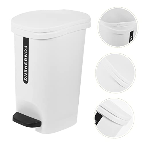 Lixo de lixo de upkoch lata com lixo de banheiro lixo pode lixo cesto de lixo com tampa de lixo de fechamento suave pode desperdício de recipiente de recipiente para o escritório de banheiro recipiente de lixo PP grande