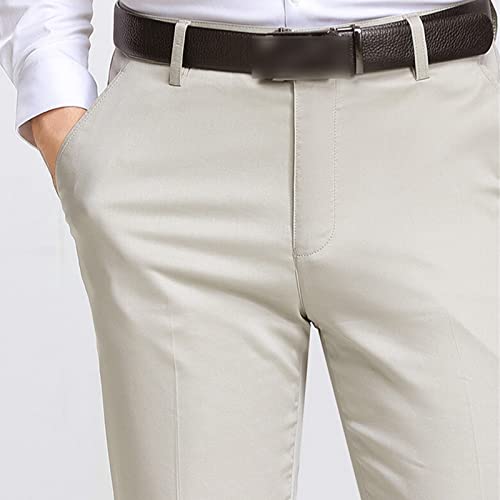 Maiyifu-gj masculino fito fit Stretch clássico de cor sólida de cor sólida terno casual calça de negócios leve com conforto