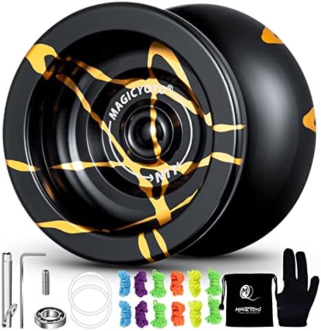 Magicyoyo N11 Black Golden sem resposta Yoyo com kit de rolamentos responsivos, luva Yoyo, Bolsa Yoyo, 12 cordas Yoyo e embalagem