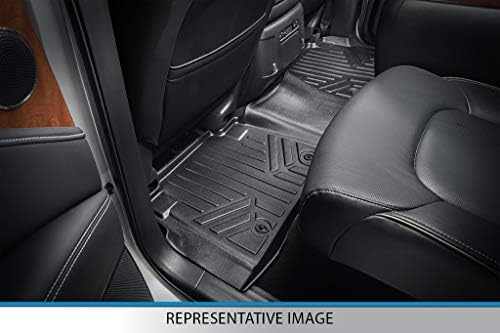 MaxLiner Custom Fit Floor Mats 2 linhas Definir preto compatível com -2021 Jeep Grand Cherokee/Dodge Durango