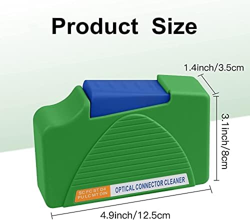 Limpador de conector de fibra óptica, caixa de limpeza de fibra óptica FTTH para 1,25 mm/2,5 mm, FC, SC, LC, MU, ST Faces