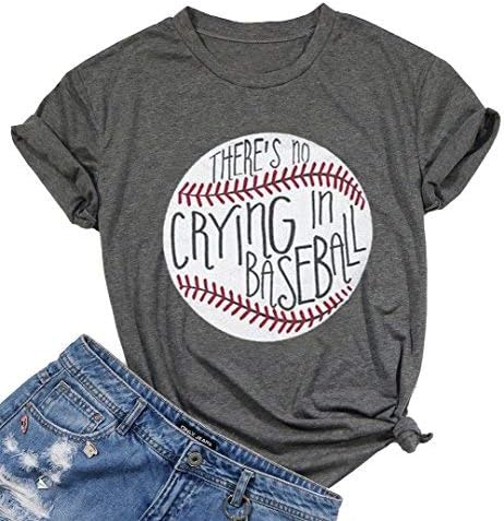T-shirt de mamãe de beisebol feminino letra impressão engraçada Tees gráficos de beisebol Tops Tee casual de manga curta