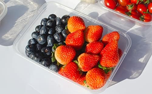 【50pack】 21oz 650 ml Recipientes descartáveis ​​de alimentos com tampas bpa grátis de plástico transparente preparar armazenamento de frutas bento caixa/lancheira Microondas Segura lavadora de louça