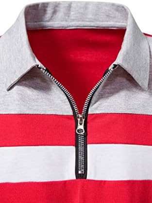 A Waterwang masculina as camisas de pólo de manga curta masculina Zip casual Slim Fit Golf T Tops de algodão de retalhos de retalhos