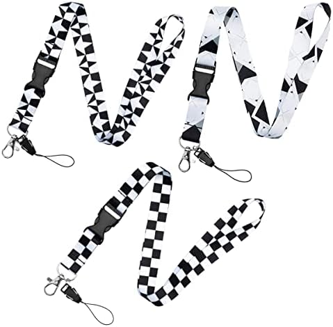 Bldxinwin 5 pacote de chaveiro destacável Chaços de chaves para chaves de carro, lanyard de identificação de tecidos