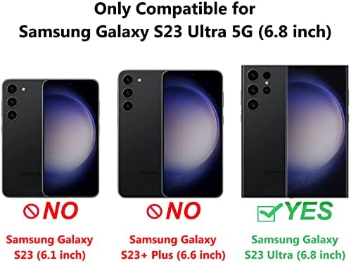 XNXCEVI Galaxy S23 Caixa de carteira Ultra 5G, estojo de carteira de fólio de couro premium [bloqueio de RFID] [slots de cartas]