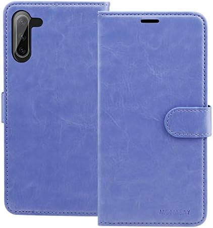 Monasay Galaxy Note 10 Caixa da carteira, 6,3 polegadas, [Protetor de tela incluído] [bloqueio de RFID] Flip Folio Leather