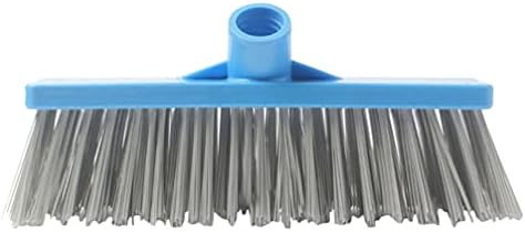 Lavador de piso lavagem de escova de escova de cabeça de limpeza de cabeça de cabeça de remoção de cabelo de pêlos de remoção de cabelo de limpeza de vassoura de vassoura para deck banheira de banheira argamassa cozinha e piscina azul vassoura ao ar livre azul