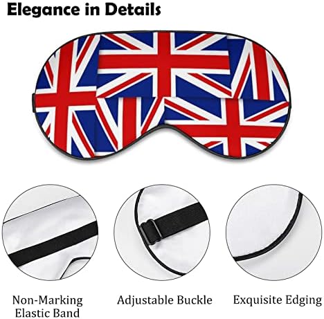 Bandeiras do Reino Unido máscaras oculares macias com cinta ajustável confortável e confortável para dormir