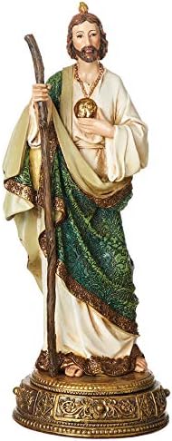 Joseph's Studio de Roman - St. Jude Figura na base, protetores celestiais, coleção Renaissance, 10,75 H, resina e pedra, presente religioso, decoração