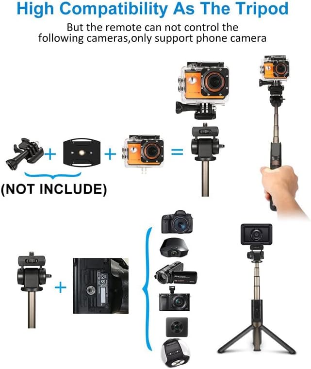 Bluetooth Selfie Stick Stick Wireless Telefone Montagem e suporte para streaming, selfie, vídeo, foto e viagem