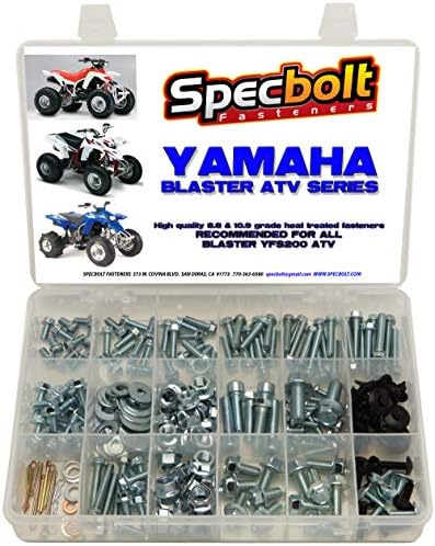 250pc SpecBolt Yamaha Blaster Bolt Kit para Manutenção e Restauração OEM Fasteners ATV Quad YFS200