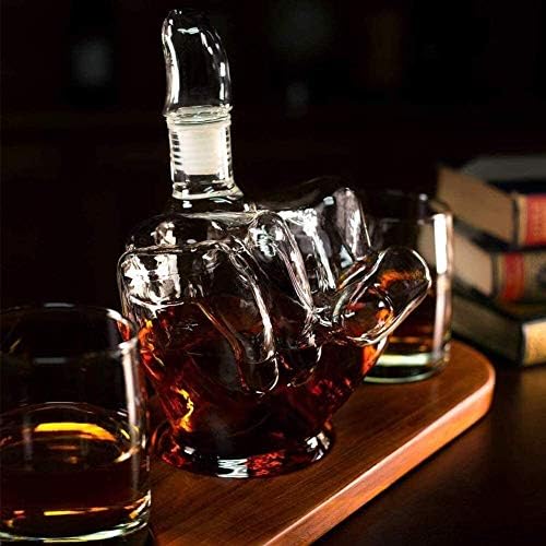 Wine Rack Whisky Decanter Whisky Decanter Conjunto, decantador do dedo médio, presente de criatividade, presente de