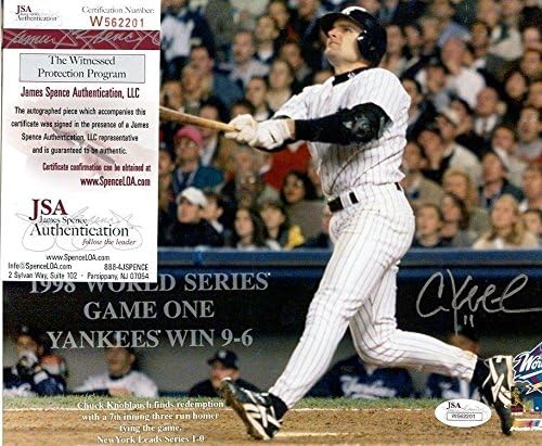 Chuck Knoblaugh New York Yankees assinou autografado 8x10 foto JSA COA W562201 - Fotos de MLB autografadas