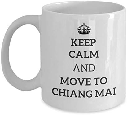Mantenha a calma e vá para Chiang Mai Cup de Viajante de Viagem de Chiang Viagem de Viajante Gream Tailândia Caneca de viagem Presente presente