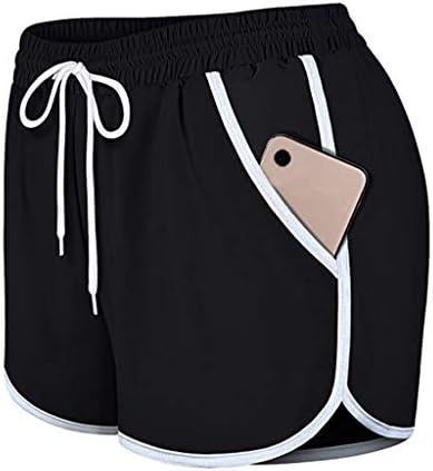 Shorts de compressão de chnnkkaop feminino feminino com desdobramento elástico de treino com bolsos esportivos shorts esportivos esportivos