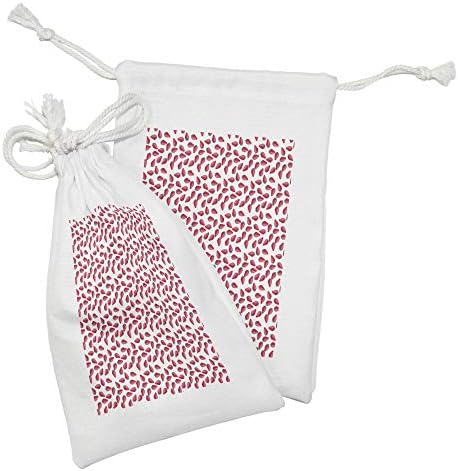 Conjunto de bolsas de tecido de morango de Ambesonne de 2, frutas de verão de verão de desenho animado contínuo, saco