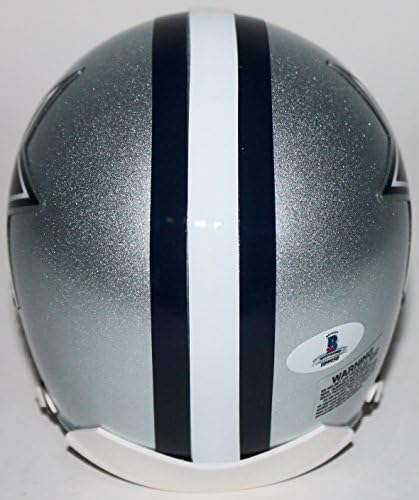 Cowboys Emmitt Smith assinou o mini capacete autografado em Black Bas testemunhado