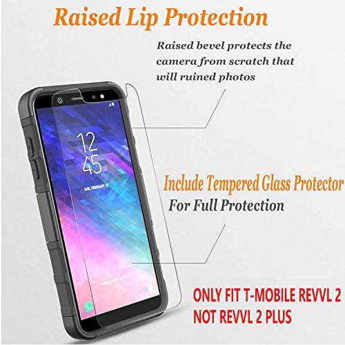 Compatível para Circlemalls Revvl 2 Case, com [Protetor de tela de vidro temperado] Proteção de queda pesada [coldre