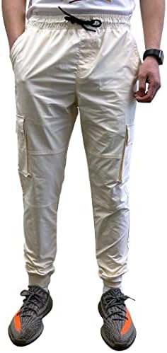 Southpole Men's Lightweight Tech Nylon Rogger calça, bolsos de carga, seco rápido