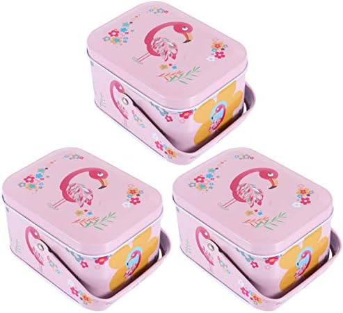 Hemoton Baby Gifts 3pcs placa de metal latas vazias com manusear contêineres de armazenamento de chá de caixa