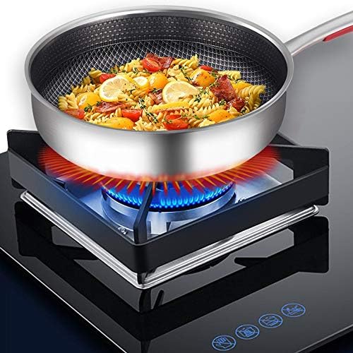 Shypt wok não-bastão aço inoxidável doméstico sem revestimento Menos gasolina de indução multifuncional para cozinhar frigideira