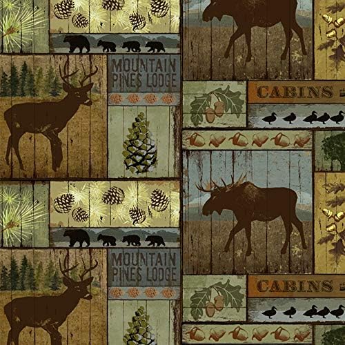 Pico Textiles Mountain Pines & Lodge Fleece Fabric - 4 jardas parafuso - estilo 3160