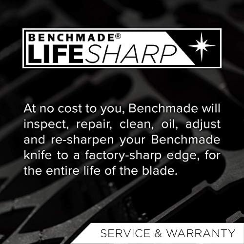 Benchmade - 496 faca EDC, lâmina de ponto suspenso com moagem composta, borda lisa, acabamento de cetim, fabricado nos EUA