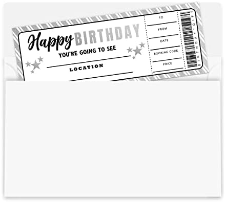 Ingressos para convites de aniversário GGJGRPX, cartões especiais de convites de feliz aniversário para meninos, convite de festa de aniversário especial com envelopes, 20 ingressos convites