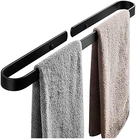 Toalheiros de toalha de banheiro muteiki, toalha de toalheiro espaço de banheiro de alumínio toalha de banheiro hanet rack haste single haste preto/300x70x30mm
