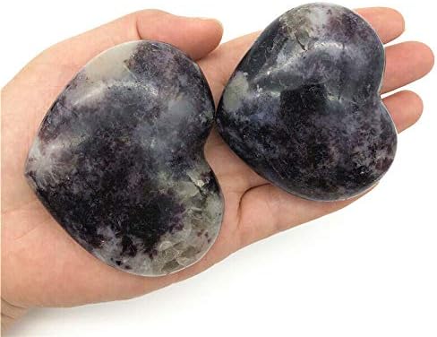 Laaalid xn216 1pc Natural Purple Mica Quartz Cristal Polido Pedras em forma de coração Cura cálculos e minerais naturais naturais naturais
