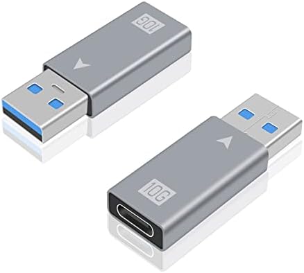 Poyiccot USB C fêmea para USB adaptador, 10 Gbps USB C fêmea para USB 3.0 Adaptador masculino, USB 3.1 Gen 2 Tipo C para USB um conector de carregador para laptop para PC