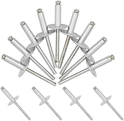Kaking 60pcs grande flange alumínio rebites cegos, diâmetro do flange 5/8 , variedade de rebites pop, 3/16 x5/8 , alcance