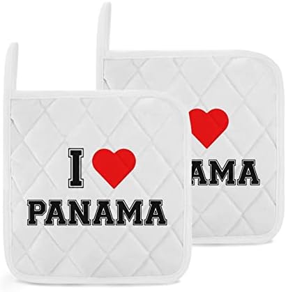 Eu amo os suportes de panela do Panamá para a cozinha resistente ao calor, forno quentes, almofadas quentes para cozinhar assar