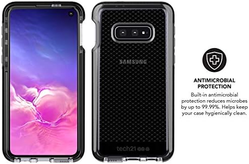 Tech21 protetora Samsung Galaxy S10E Caso traseiro estampado fino com Flexshock - Evo Check - Smokey Black