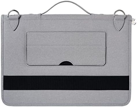 Caixa de mensageiro de laptop de couro cinza Broonel - Compatível com o laptop de tela sensível ao toque IOTA FLO 360