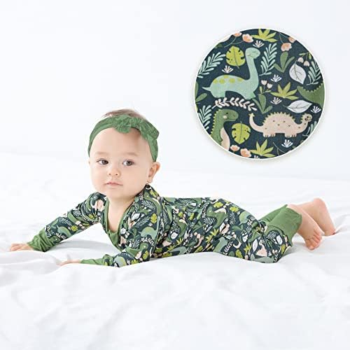 Little JamJams com zíper com zíper de uma peça de bambu de bambu de pijamas de onesselas ultra-mole 0-36 meses