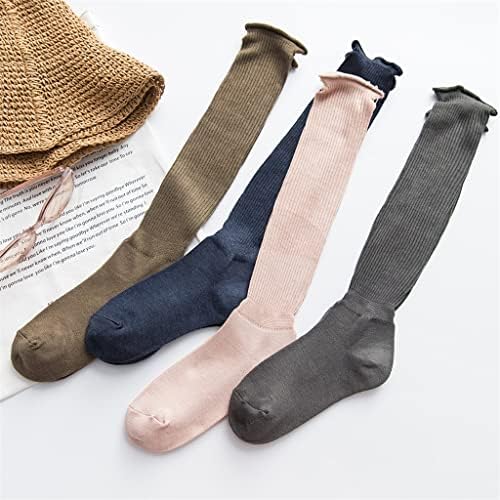 Meias meias femininas Tubo curto e até o joelho Four Seasons Moda de cor sólida com algodão esportivo casual confortável