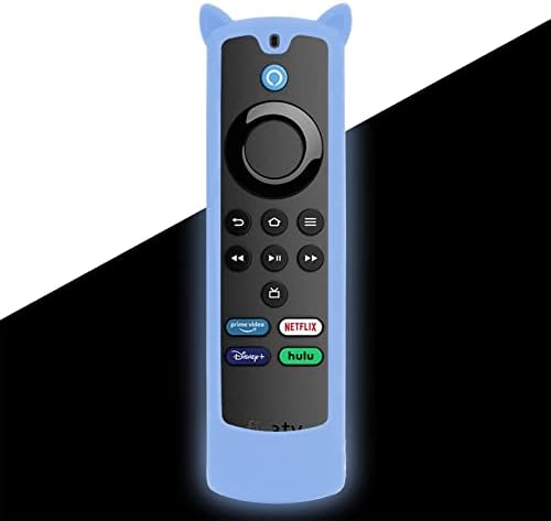 Alexa Voice Lite remoto 2ª capa Substituição para TV Stick Lite 2021 Controle totalmente novo, Blue Silicone Protector Glow in Dark - Lefxmophy