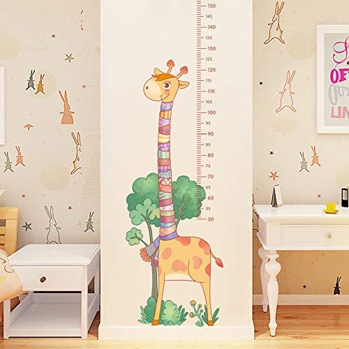 Covpaw® adesivos de parede de crescimento gráfico de altura medir escala decoração giraffe infantil berçário quarto de bebê decalques