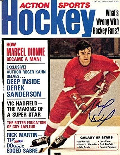 Marcel Dionne Ação autografada de hóquei de hóquei capa Detroit Red Wings PSA/DNA #U93883 - Revistas autografadas da NHL
