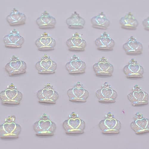 Lifoost 100pcs aurora encantos de unhas Crown 3D Resina Acessórios para unhas Acessórios Decalques Design de decoração