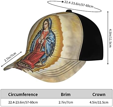 Virgem Maria Nossa Senhora do Guadalupe Baseball Cap ajustável Bap -chapéu lapidado Papai Capacete para homens Mulheres