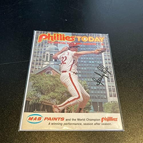 Sparky Lyle assinou o programa vintage autografado - revistas MLB autografadas