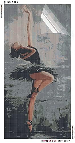 Kits de pintura de diamante 5D de Instarry DIY para adultos Ballerina Girl Cross Stitch Mosaic Decoração de parede da família Artes e artesanato 43,3x19,7 polegadas
